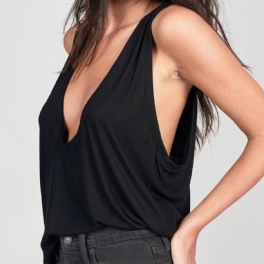 Joah Brown Deep V Neck Tank